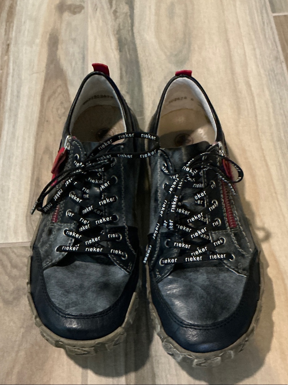 Rieker Antistress Navy Leather Lace-Up Zip Sneakers / Walking Shoes – EU 39